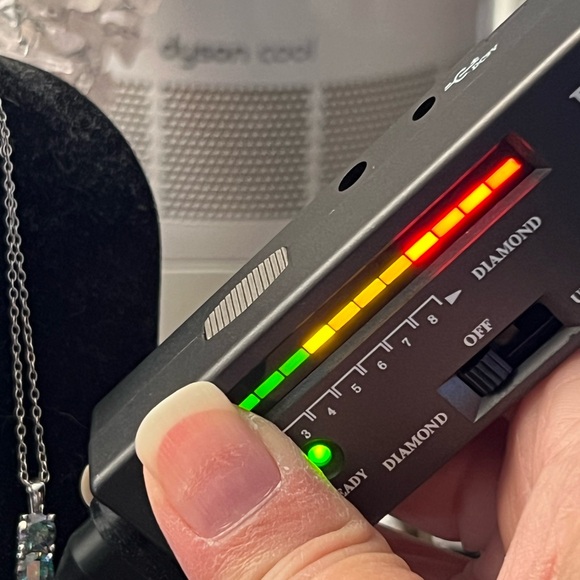 Elegant 3 stone Rainbow Blue Moissanite Pendant on Sterling Silver Necklace - Picture 11 of 12